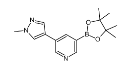 3-(1-methyl-1H-pyrazol-4-yl)-5-(4,4,5,5-tetramethyl-[1,3,2]dioxaborolan-2-yl)-pyridine结构式