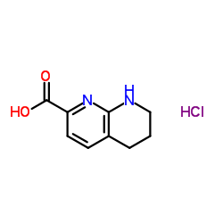 5,6,7,8-Tetrahydro-1,8-naphthyridine-2-carboxylic acid hydrochloride (1:1) Structure