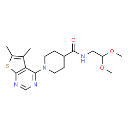N-(2,2-dimethoxyethyl)-1-(5,6-dimethylthieno[2,3-d]pyrimidin-4-yl)piperidine-4-carboxamide结构式