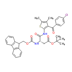 2-Methyl-2-propanyl N-[3-(4-chlorobenzoyl)-4,5-dimethyl-2-thienyl]-N2-[(9H-fluoren-9-ylmethoxy)carbonyl]-L-α-asparaginate Structure