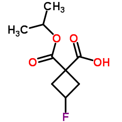 3-氟-1-[(丙-2-基氧基)羰基]环丁烷-1-羧酸结构式