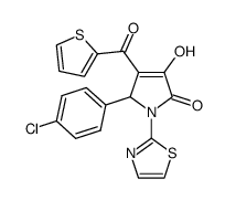 5-(4-chlorophenyl)-3-hydroxy-1-(thiazol-2-yl)-4-thienoyl-3-pyrrolin-2-one结构式