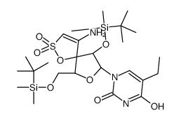 1-[(6R,8R,9R)-4-amino-9-[tert-butyl(dimethyl)silyl]oxy-6-[[tert-butyl(dimethyl)silyl]oxymethyl]-2,2-dioxo-1,7-dioxa-2λ6-thiaspiro[4.4]non-3-en-8-yl]-5-ethylpyrimidine-2,4-dione结构式