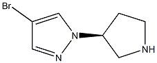(S)-4-溴-1-(3-吡咯烷基)-1H-吡唑结构式
