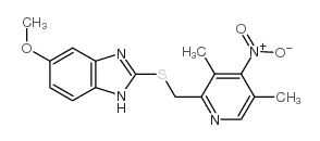 5-甲氧基-2-(((3,5-二甲基-4-硝基-2-吡啶)甲基)硫代)-1H-苯并咪唑结构式