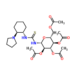 N-[(1S,2S)-2-(1-吡咯烷基)环己基]-N'-(2,3,4,6-四-O-乙酰基-Β-D-吡喃葡萄糖基)硫脲结构式