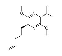 (2R,5S)-2-isopropyl-3,6-dimethoxy-5-pent-4-en-1-yl-2,5-dihydropyrazine结构式