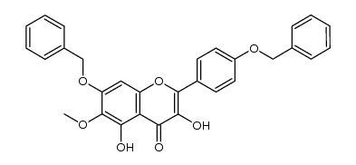 7-(benzyloxy)-2-(4-(benzyloxy)phenyl)-3,5-dihydroxy-6-methoxy-4H-chromen-4-one Structure