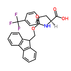 Fmoc-4-(三氟甲基)-L-苯丙氨酸结构式