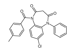 7-chloro-1-(4-methylbenzoyl)-5-phenyl-1,5-benzodiazepine-2,4-dione结构式
