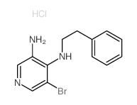 3,4-Pyridinediamine,5-bromo-N4-(2-phenylethyl)-, hydrochloride (1:1) Structure