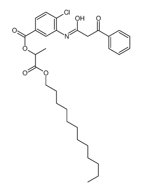 4-氯-3-(3-氧代-3-苯基丙酰氨基)苯甲酸(1-十二烷氧羰基)乙酯结构式