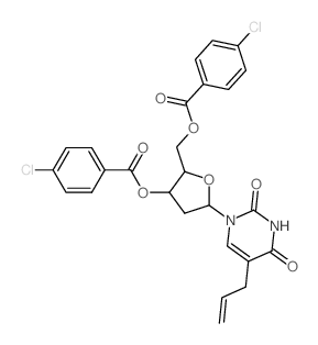[3-(4-chlorobenzoyl)oxy-5-(2,4-dioxo-5-prop-2-enyl-pyrimidin-1-yl)oxolan-2-yl]methyl 4-chlorobenzoate Structure