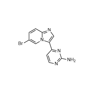 4-(6-溴咪唑并[1,2-a]吡啶-3-基)嘧啶-2-胺结构式