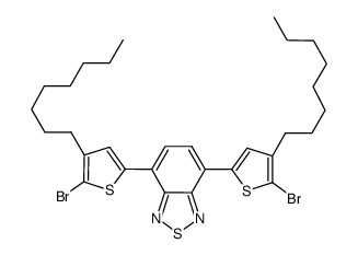 4,7-双(5-溴-4-正辛基-2-噻吩基)-2,1,3-苯并噻二唑结构式