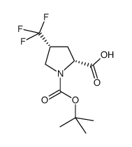 (2R,4R)-1-(叔-丁氧羰基)-4-(三氟甲基)吡咯烷-2-羧酸结构式