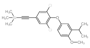 ((3,5-二氯-4-(3-异丙基-4-甲氧基苯氧基)苯基)乙炔)三甲基硅烷结构式