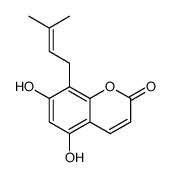 5,7-dihydroxy-8-(3-methylbut-2-enyl)chromen-2-one Structure