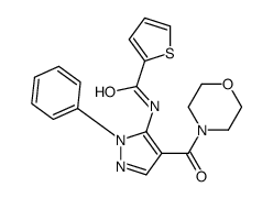 N-[4-(morpholine-4-carbonyl)-2-phenylpyrazol-3-yl]thiophene-2-carboxamide结构式