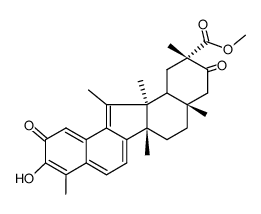 (20S)-3-Hydroxy-11-methyl-2,21-dioxo-C,24,25-trinor-D:C-friedoolean-1(10),3,5,7,9(11)-penten-29-oic acid methyl ester结构式