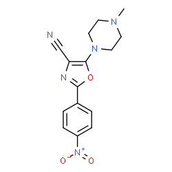 5-(4-methylpiperazin-1-yl)-2-(4-nitrophenyl)-1,3-oxazole-4-carbonitrile structure