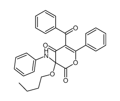 3-anilino-5-benzoyl-3-butoxy-6-phenylpyran-2,4-dione Structure