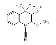 1(2H)-Quinolinecarbonitrile,3-bromo-3,4-dihydro-2,4-dimethoxy-4-methyl- Structure