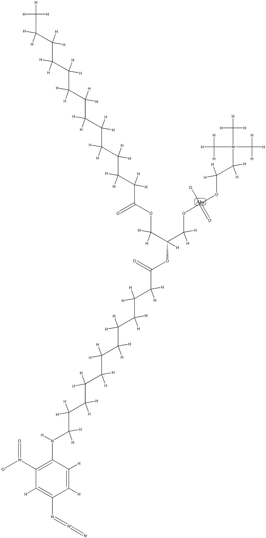 1-myristoyl-2-(12-N-(4-azido-2-nitrophenyl)aminododecanoyl)phosphatidylcholine结构式