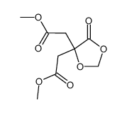 (5-Oxo-1,3-dioxolane-4,4-diyl)bis(acetic acid methyl) ester结构式