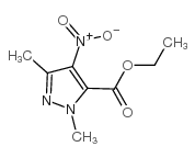 1,3-二甲基-4-硝基-1H-吡唑-5-羧酸乙酯结构式