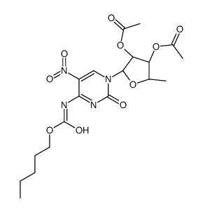 2'',3''-Di-O-acetyl-5''-deoxy-5-nitro-N4-(pentyloxycarbonyl)cytidine结构式