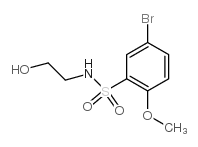 5-溴-N-(2-羟基乙基)-2-甲氧基苯磺酰胺结构式