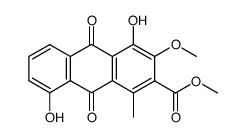 4,8-Dihydroxy-3-methoxy-1-methylanthra-9,10-quinone-2-carboxylic acid methyl ester Structure