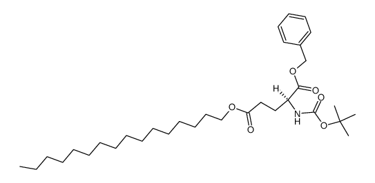 N-t-Boc-α-benzyl-L-glutamic acid γ-hexadecyl ester Structure