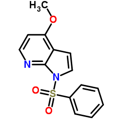 4-甲氧基-1-苯磺酰基-1H-吡咯并[2,3-b]吡啶结构式