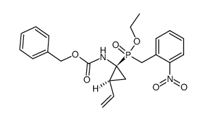 (1-benzyloxycarbonylamino-2-vinyl-cyclopropyl)-(2-nitro-benzyl)-phosphinic acid ethyl ester结构式