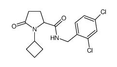 1-cyclobutyl-N-[(2,4-dichlorophenyl)methyl]-5-oxoprolinamide结构式