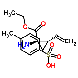(1R,2S)-1-amino-2-vinylcyclopropanecarboxylic acid ethyl ester tosylate salt Structure