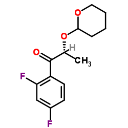 (2R)-1-(2,4-二氟苯基)-2-[(四氢-2H-吡喃-2-基)氧基]-1-丙酮结构式