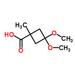 3,3-dimethoxy-1-methylcyclobutane-1-carboxylic acid Structure