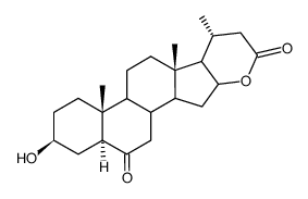 3β,16β-Dihydroxy-6-oxo-24-nor-5α-cholan-23-oic acid δ-lactone结构式