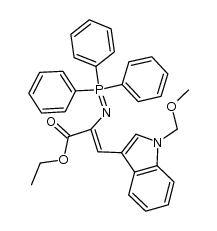 (Z)-ethyl 3-(1-(methoxymethyl)-1H-indol-3-yl)-2-((triphenylphosphoranylidene)amino)acrylate结构式