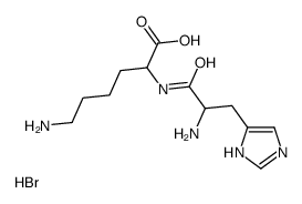 (S)-6-氨基-2-((S)-2-氨基-3-(1H-咪唑-4-基)丙酰胺基)己酸氢溴酸盐结构式