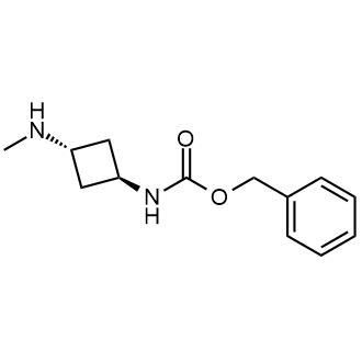 反式-N-[3-(甲氨基)环丁基]氨基甲酸苄酯结构式