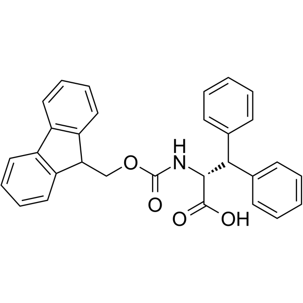 (R)-2-((((9H-芴-9-基)甲氧基)羰基)氨基)-3,3-二苯基丙酸结构式