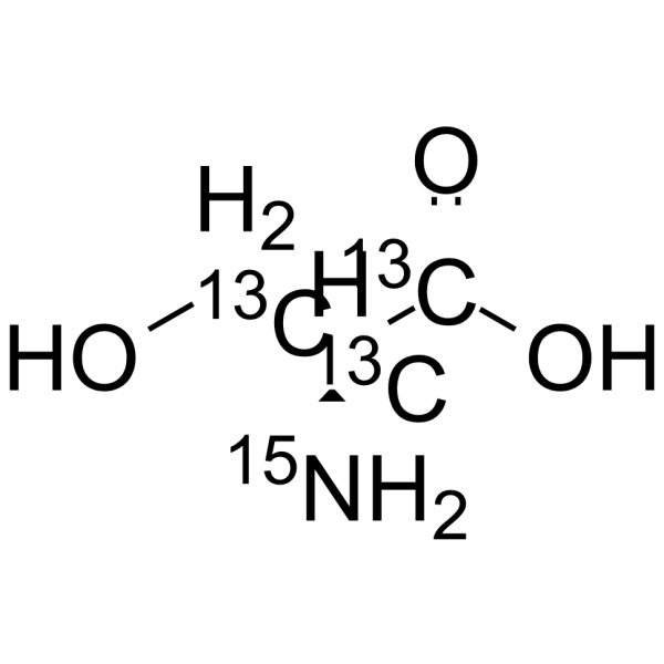 L-丝氨酸-13C3,15N结构式