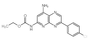 ethyl N-[7-amino-3-(4-chlorophenyl)-2,5,10-triazabicyclo[4.4.0]deca-1,3,5,7,9-pentaen-9-yl]carbamate结构式