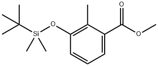 3-((叔丁基二甲基甲硅烷基)氧基)-2-甲基苯甲酸甲酯结构式