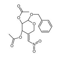 苄基2,3-二-O-乙酰基-4-脱氧-4-C-硝基亚甲基-β-D-阿拉伯吡喃果糖苷结构式