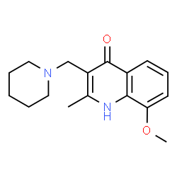 8-Methoxy-2-methyl-3-piperidin-1-ylmethyl-1H-quinolin-4-one Structure